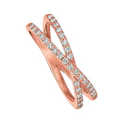 Pre-owned Morris & David 0.40 Carat Natural Diamond Ring G Si 14 Karat Rose Gold In Red