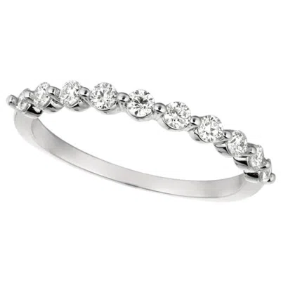 Pre-owned Morris & David 0.40 Carat Natural Diamond Ring G Si 14 Karat White Gold 10 Stones