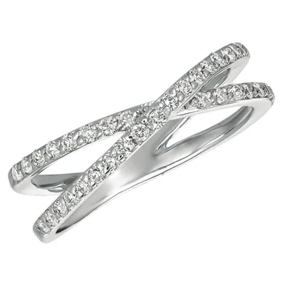 Pre-owned Morris & David 0.40 Carat Natural Diamond Ring G Si 14 Karat White Gold