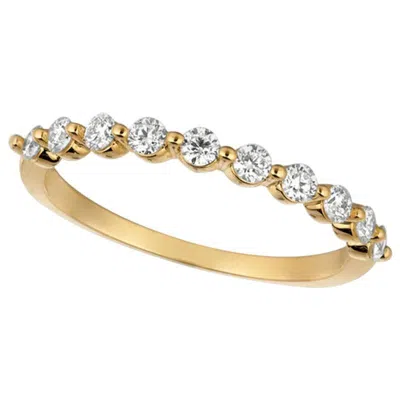 Pre-owned Morris & David 0.40 Carat Natural Diamond Ring G Si 14 Karat Yellow Gold 10 Stones