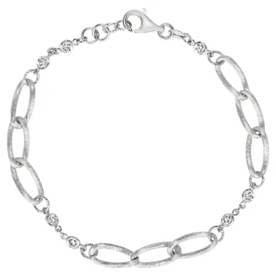 Pre-owned Morris & David 0.42 Carat Natural Diamond Chain Style Bracelet G Si 14k White Gold