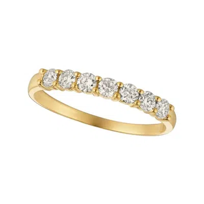 Pre-owned Morris & David 0.50 Carat 7-stone Natural Diamond Ring G Si 14 Karat Yellow Gold