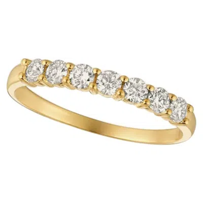 Pre-owned Morris & David 0.50 Carat 7-stone Natural Diamond Ring G Si 14 Karat Yellow Gold