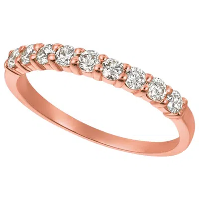Pre-owned Morris & David 0.50 Carat 9-stone Natural Diamond Ring G Si 14 Karat Rose Gold In Red