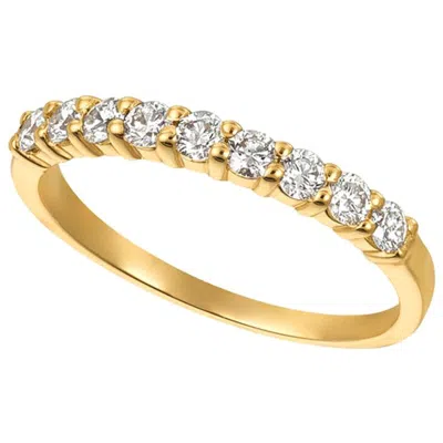 Pre-owned Morris & David 0.50 Carat 9-stone Natural Diamond Ring G Si 14 Karat Yellow Gold