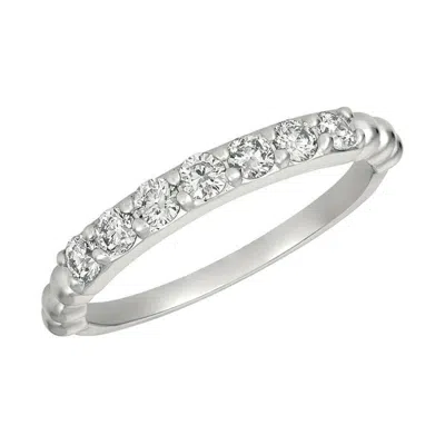 Pre-owned Morris & David 0.50 Carat Natural 7 Stone Diamond Ring Band 14k White Gold