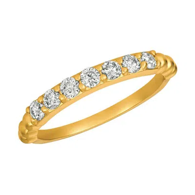 Pre-owned Morris & David 0.50 Carat Natural 7 Stone Diamond Ring Band 14k Yellow Gold
