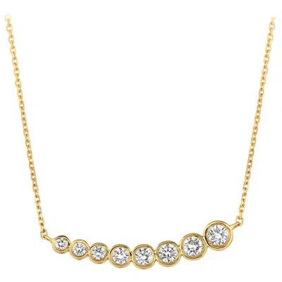 Pre-owned Morris & David 0.50 Carat Natural Diamond Bezel Necklace Pendant 14 Karat Yellow Gold G Si