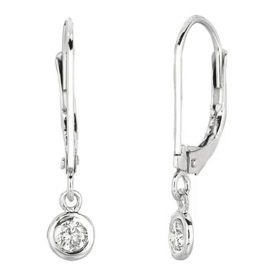 Pre-owned Morris & David 0.50 Carat Natural Diamond Bezel Set Earrings G Si 14k White Gold