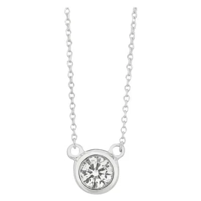 Pre-owned Morris & David 0.50 Carat Natural Diamond Bezel Solitaire Necklace Pendant 14 Karat Gold G Si In Multi