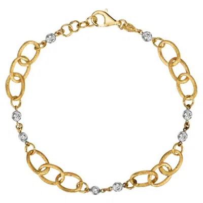 Pre-owned Morris & David 0.50 Carat Natural Diamond Chain Style Bracelet G Si 14k Yellow Gold