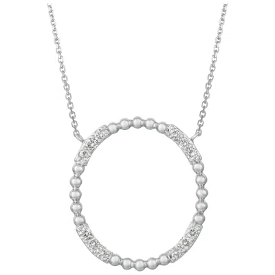 Pre-owned Morris & David 0.50 Carat Natural Diamond Circle Necklace 14 Karat White Gold G-h Si