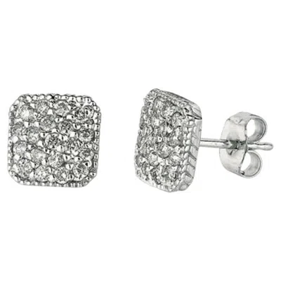 Pre-owned Morris & David 0.50 Carat Natural Diamond Earrings G Si 14k White Gold