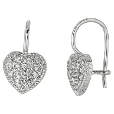Pre-owned Morris & David 0.50 Carat Natural Diamond Earrings G Si 14k White Gold