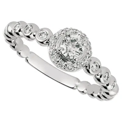 Pre-owned Morris & David 0.50 Carat Natural Diamond Engagement Ring G Si 14 Karat White Gold