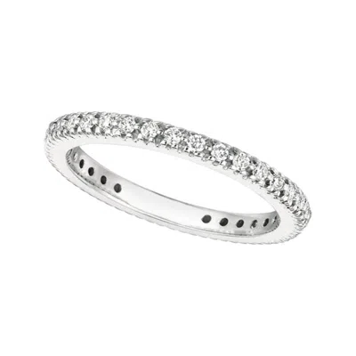 Pre-owned Morris & David 0.50 Carat Natural Diamond Eternity Ring Band G Si 14 Karat White Gold