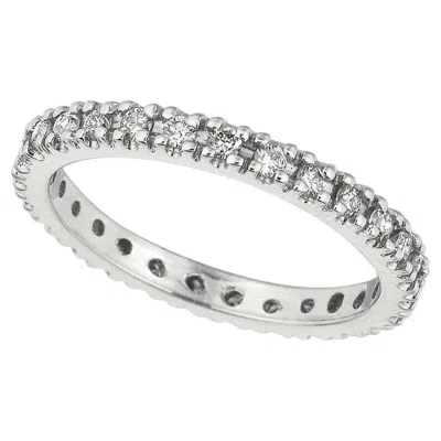 Pre-owned Morris & David 0.50 Carat Natural Diamond Eternity Ring Band G-h Si 14k White Gold