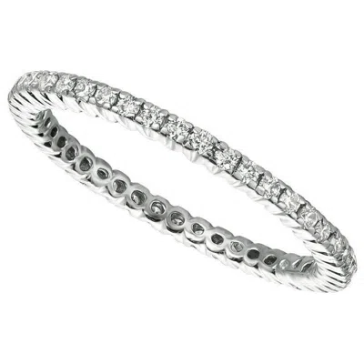 Pre-owned Morris & David 0.50 Carat Natural Diamond Eternity Ring Band G-h Si 14k White Gold