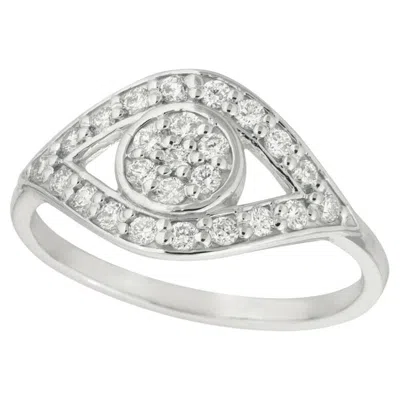 Pre-owned Morris & David 0.50 Carat Natural Diamond Eye Ring Band 14k White Gold