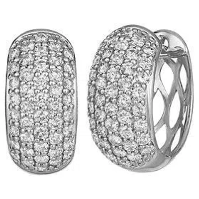 Pre-owned Morris & David 0.50 Carat Natural Diamond Hoop Huggie Earrings G Si 14k White Gold