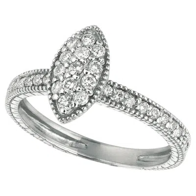 Pre-owned Morris & David 0.50 Carat Natural Diamond Marquise Shape Ring Band G Si 14k White Gold
