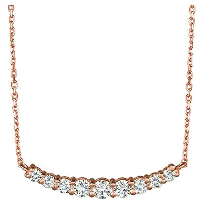 Pre-owned Morris & David 0.50 Carat Natural Diamond Necklace 14 Karat Rose Gold G Si 9 Stones In Red