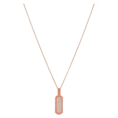 Pre-owned Morris & David 0.50 Carat Natural Diamond Necklace 14 Karat Rose Gold G Si Bubble Collection In Red