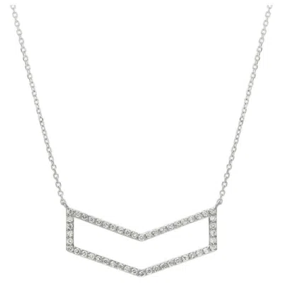 Pre-owned Morris & David 0.50 Carat Natural Diamond Necklace 14 Karat White Gold G Si Chain