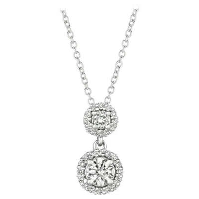Pre-owned Morris & David 0.50 Carat Natural Diamond Necklace 14 Karat White Gold G Si Chain