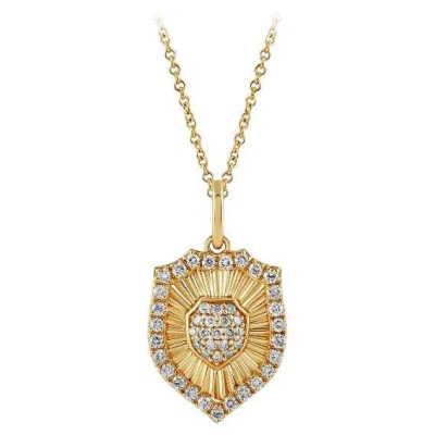 Pre-owned Morris & David 0.50 Carat Natural Diamond Necklace Pendant 14k Yellow Gold 18'' Chain