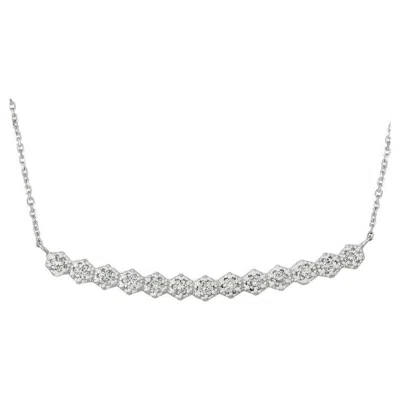Pre-owned Morris & David 0.50 Carat Natural Diamond Pendant Necklace G Si 14k White Gold