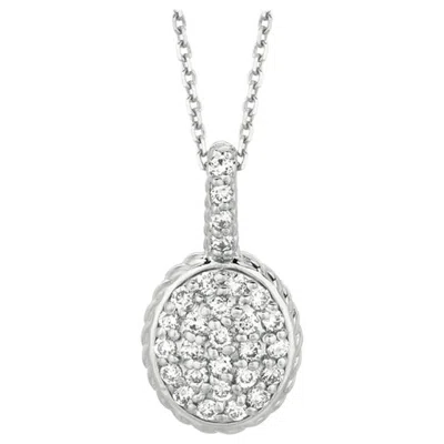 Pre-owned Morris & David 0.51 Carat Natural Diamond Oval Necklace In Multi