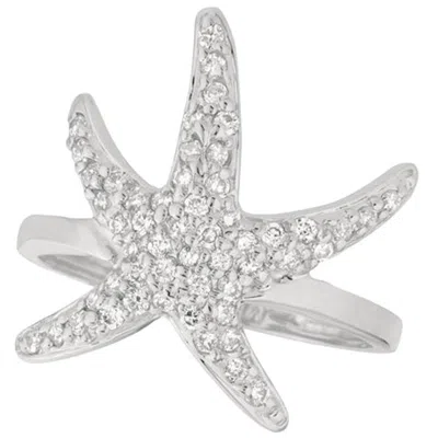 Pre-owned Morris & David 0.55 Carat Natural Diamond Starfish Ring Band G Si 14 Karat White Gold