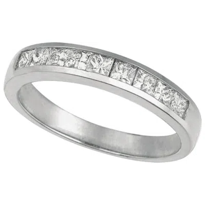 Pre-owned Morris & David 0.55 Carat Natural Princess Cut Diamond Ring Band G Si 14 Karat White Gold
