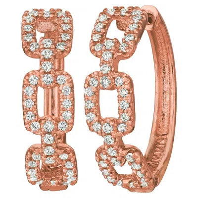 Pre-owned Morris & David 0.60 Carat Natural Diamond Chain Style Earrings G-h Si 14k Rose Gold In Red