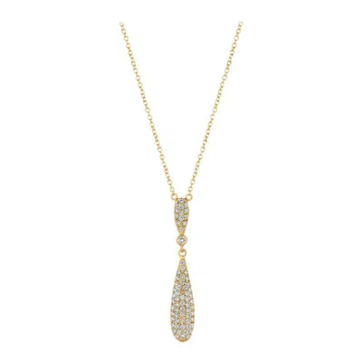 Pre-owned Morris & David 0.60 Carat Natural Diamond Drop Necklace 14k Yellow Gold G Si