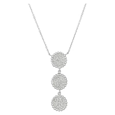 Pre-owned Morris & David 0.60 Carat Natural Diamond Drop Necklace G Si 1 Set In 14 Karat White Gold