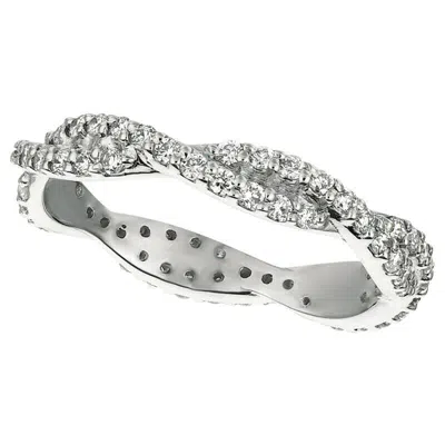 Pre-owned Morris & David 0.60 Carat Natural Diamond Eternity Ring Band G Si 14k White Gold
