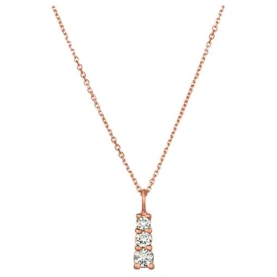 Pre-owned Morris & David 0.60 Carat Natural Diamond Necklace Pendant 14 Karat Rose Gold G Si Chain In Red