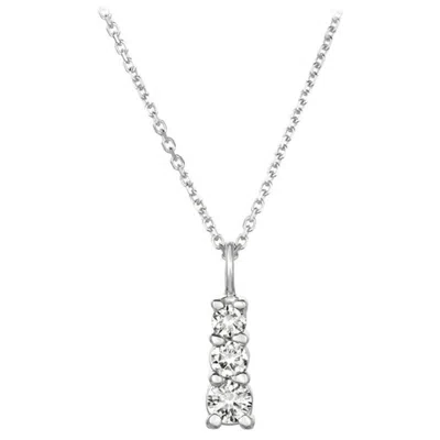 Pre-owned Morris & David 0.60 Carat Natural Diamond Necklace Pendant 14 Karat White Gold G Si Chain