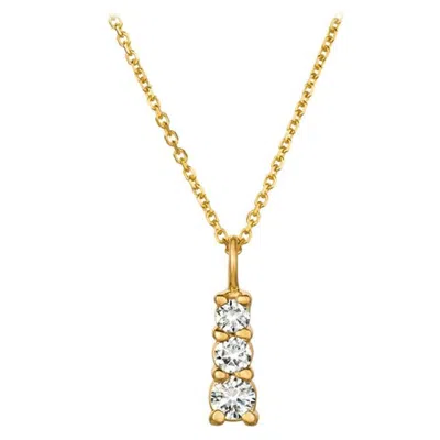 Pre-owned Morris & David 0.60 Carat Natural Diamond Necklace Pendant 14 Karat Yellow Gold G Si Chain