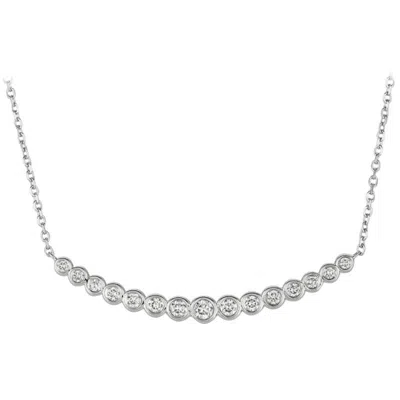 Pre-owned Morris & David 0.65 Carat Natural Diamond Bezel Necklace Pendant 14 Karat White Gold G Si
