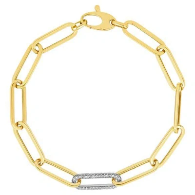 Pre-owned Morris & David 0.65 Carat Natural Diamond Paper Clip Bracelet G Si 14k Yellow Gold