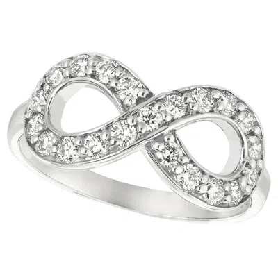Pre-owned Morris & David 0.65 Ct Natural Round Cut Diamond Infinity Ring G Si 14k White Gold