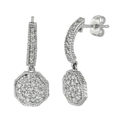 Pre-owned Morris & David 0.66 Carat Natural Diamond Drop Earrings G Si 14k White Gold