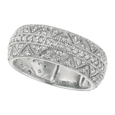 Pre-owned Morris & David 0.75 Carat Natural Diamond Band G Si 14k White Gold