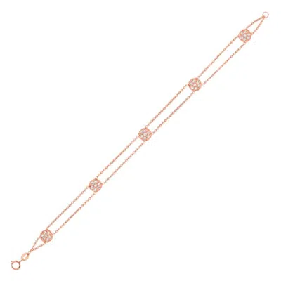 Pre-owned Morris & David 0.75 Carat Natural Diamond Bracelet G Si 14 Karat Rose Gold In Red