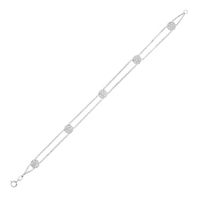 Pre-owned Morris & David 0.75 Carat Natural Diamond Bracelet G Si 14 Karat White Gold