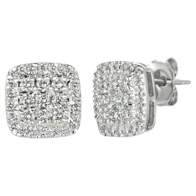 Pre-owned Morris & David 0.75 Carat Natural Diamond Earrings G Si 14k White Gold
