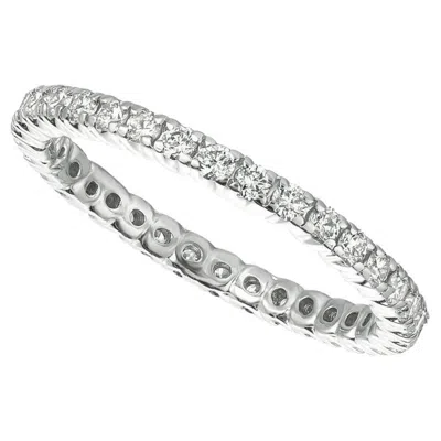 Pre-owned Morris & David 0.75 Carat Natural Diamond Eternity Band Ring G Si 14k White Gold